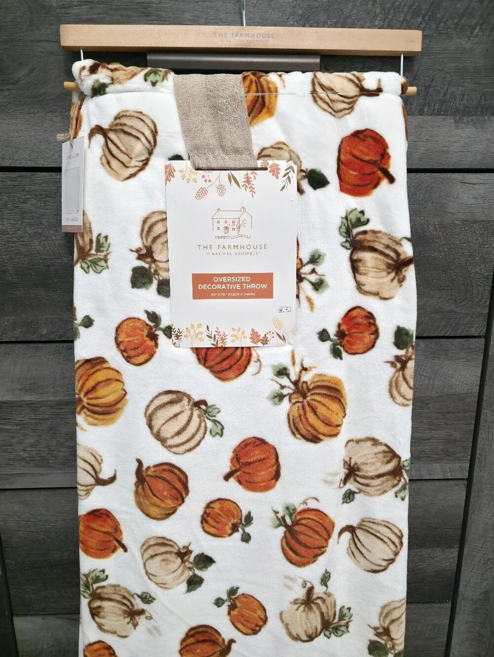 The Farmhouse Halloween Fall Pumpkin Throw Blanket by Rachel Ashwell